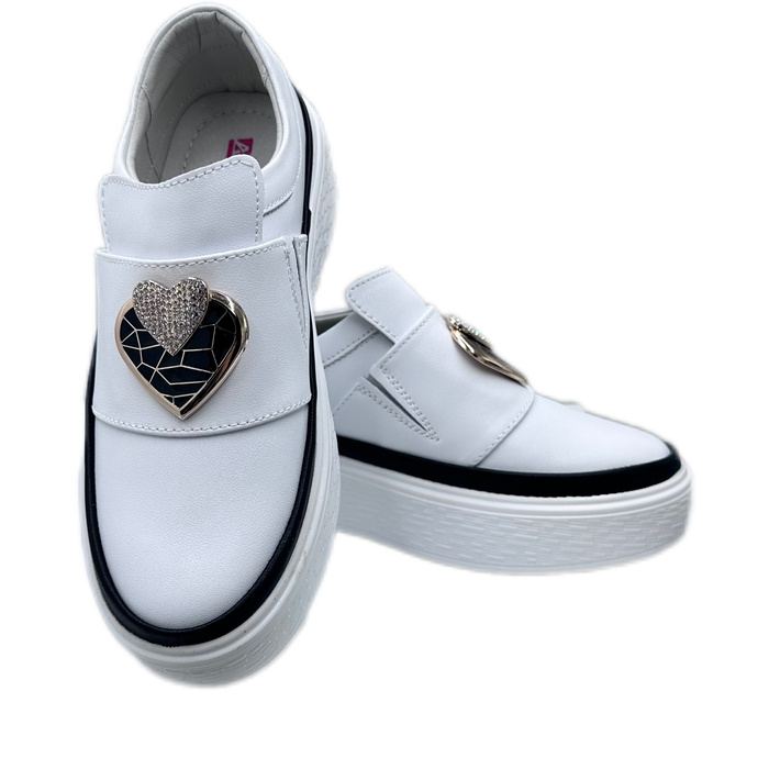 Černobílé kožené boty na platformě Artiker