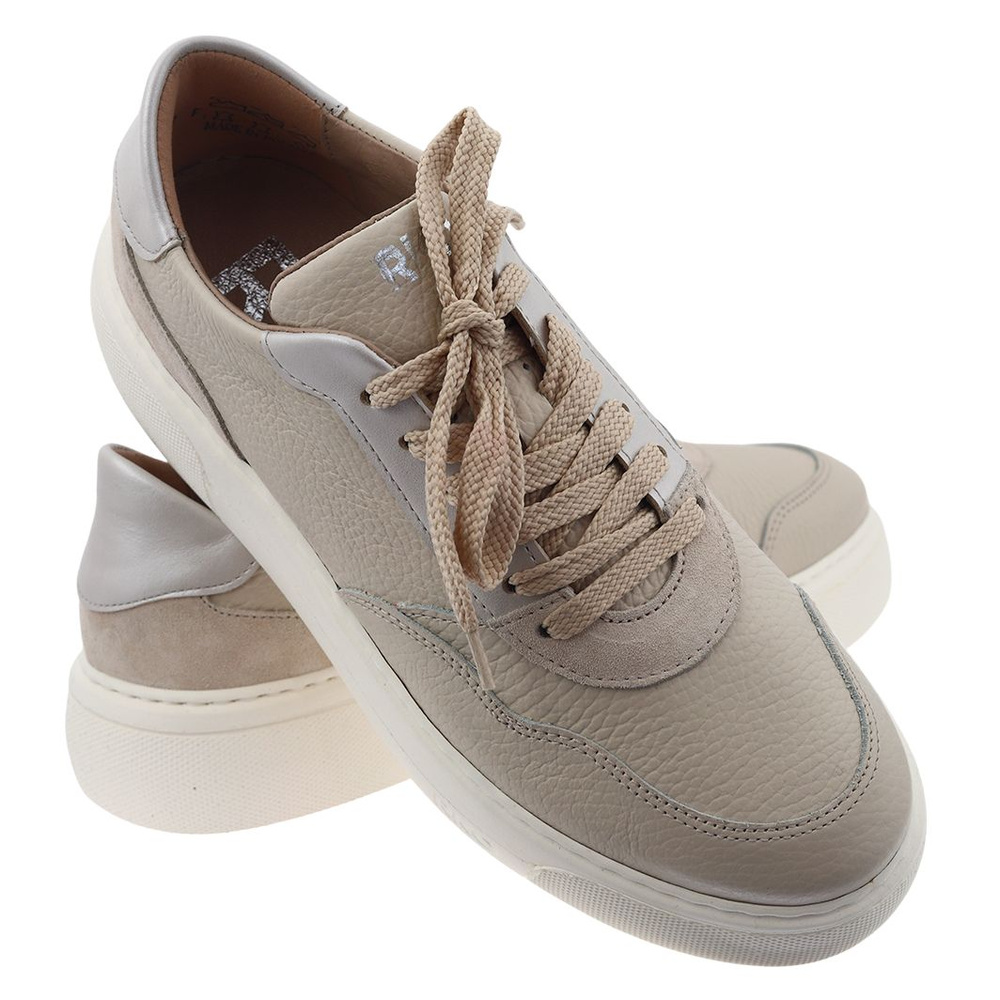 Béžové kožené boty 0RRS6_X__7THF Ryłko