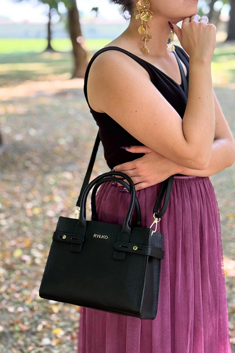 Velká béžová kožená nákupní taška Ryłko