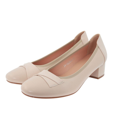 Béžové lodičky s blokem Potocki