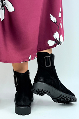 Černé kotníkové boty Potocki s ozdobným podpatkem