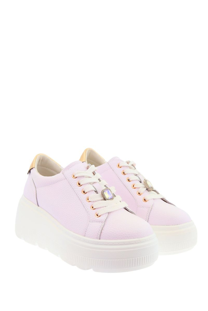 Kožené bílé boty na platformě