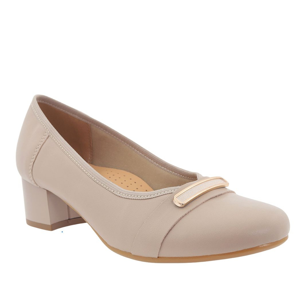 Béžové kožené lodičky na vysokém podpatku Galant