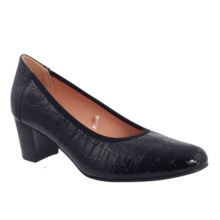 Černé lakované lodičky s blokem Vinceza