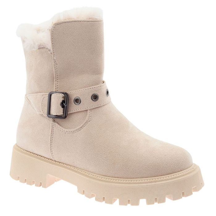 Dámské béžové sněhule s kožešinovou podšívkou