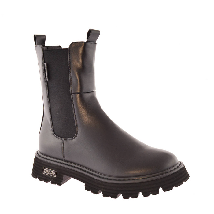 Černé boty Big Star Chelsea s nazouvací platformou