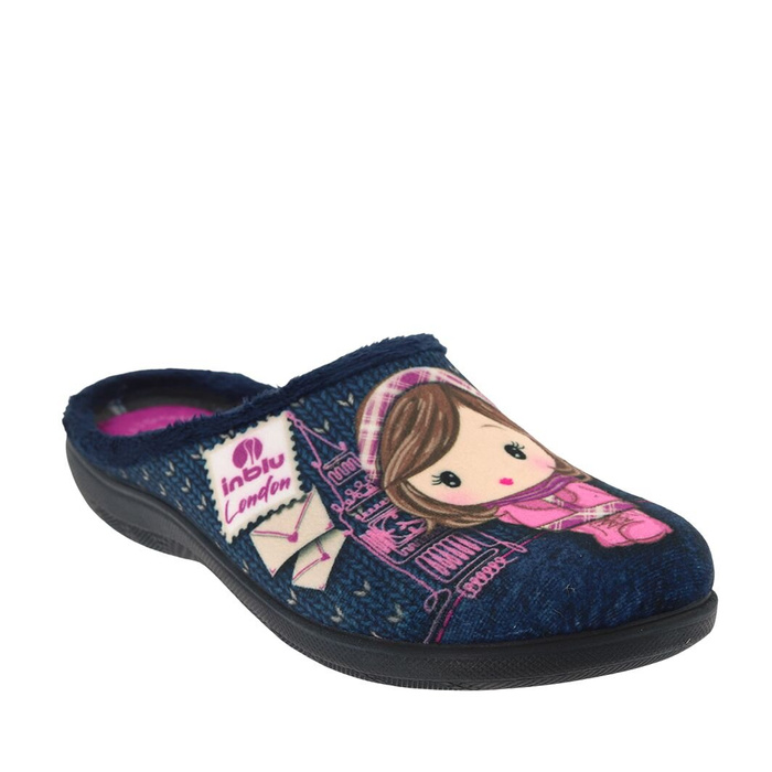 Dívčí tmavě modré pantofle Inblu