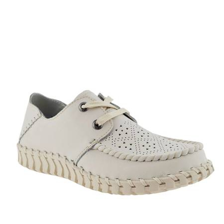 Béžové šněrovací kožené boty Artiker