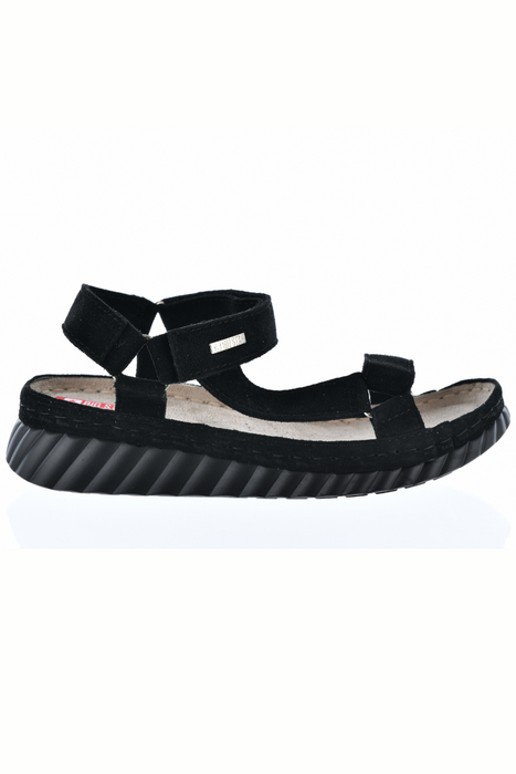 Černé semišové sportovní sandály Big Star se suchým zipem