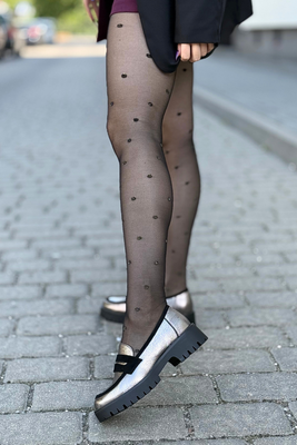 Zlaté mokasíny na platformě s řetízkem