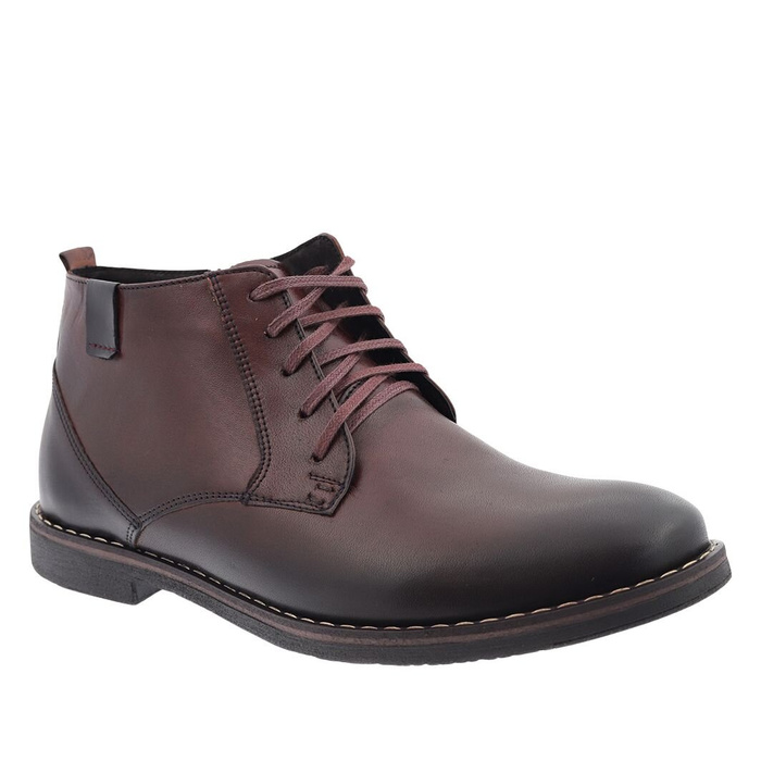 Pánské kožené kozačky, zateplené, tmavě hnědé, Nikopol