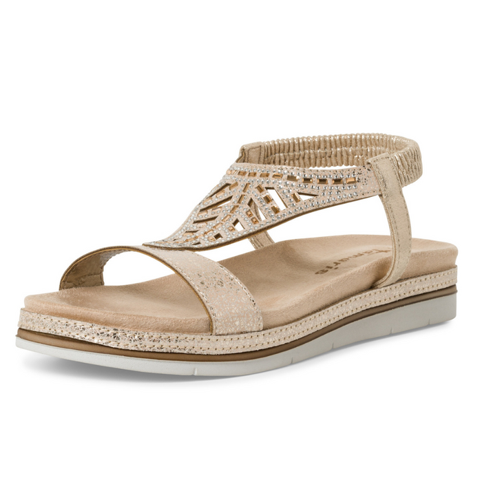 Světle zlaté sandály s gumičkou Tamaris