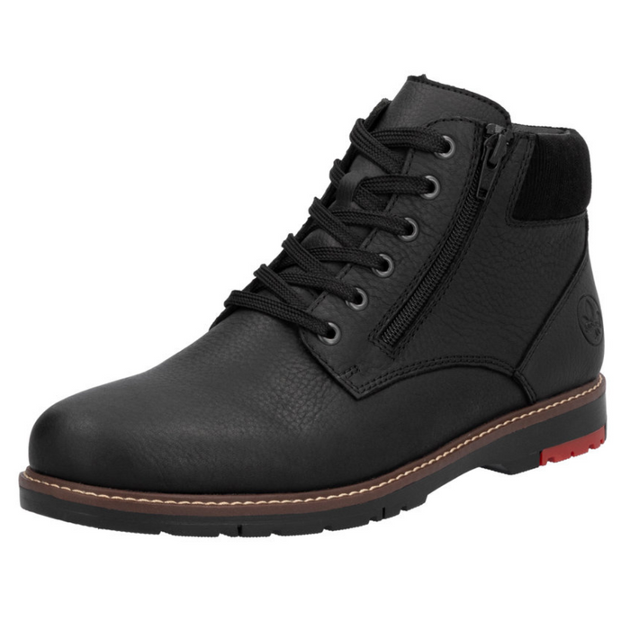 Pánské zateplené černé kožené kozačky značky Rieker