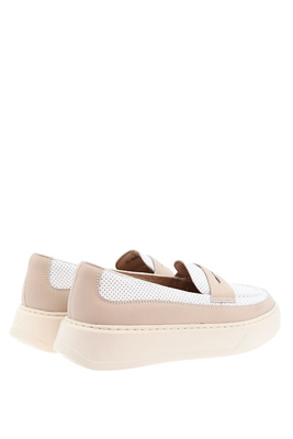 Dámské béžové a černé boty na silné platformě