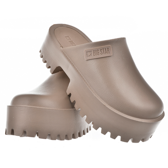 Dámské béžové voděodolné žabky se silnou podrážkou Big Star