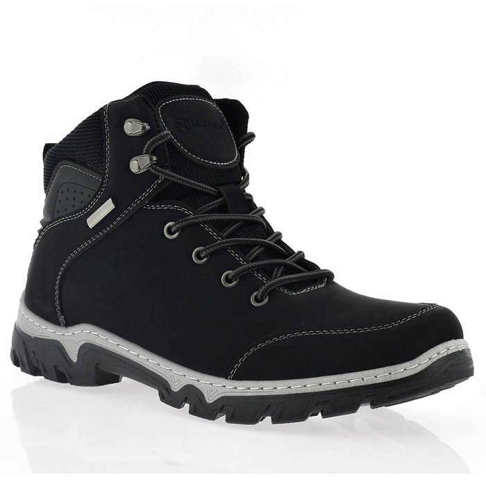 Černé pánské zateplené kozačky na šněrování