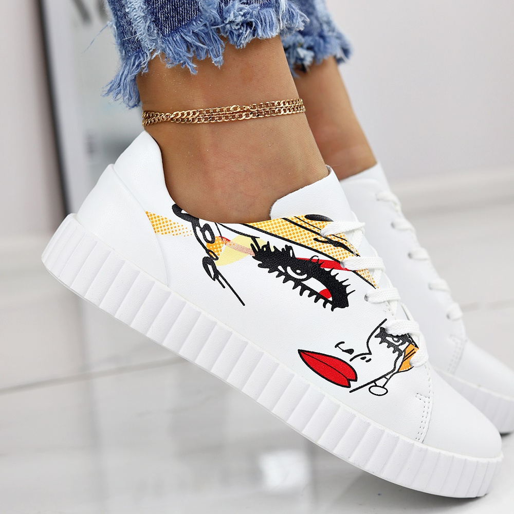 Bílé dámské šněrovací boty z přírodní kůže Artiker