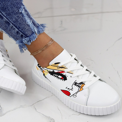 Bílé dámské šněrovací boty z přírodní kůže Artiker