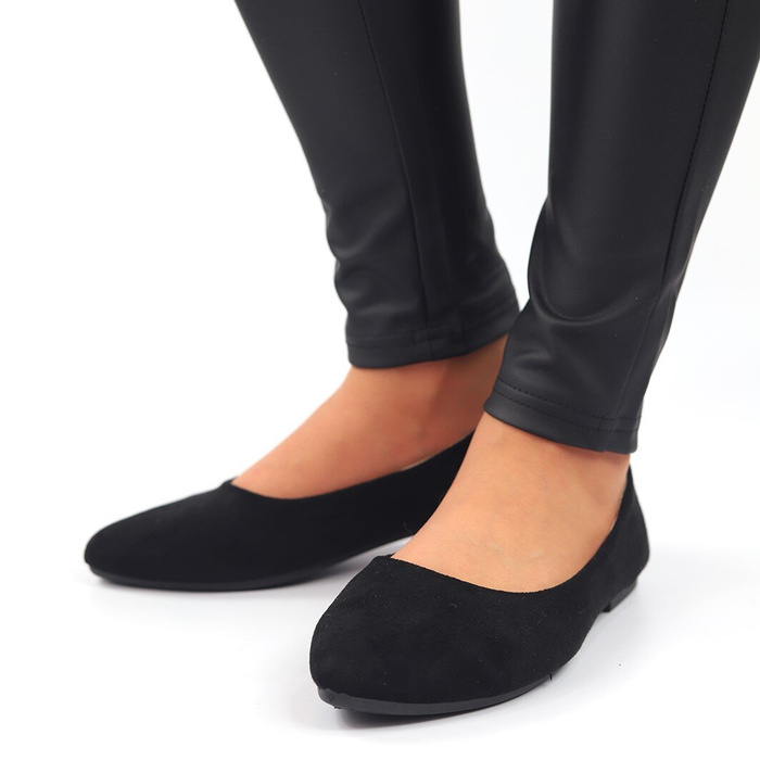 Černé proužkované balerínky Evento