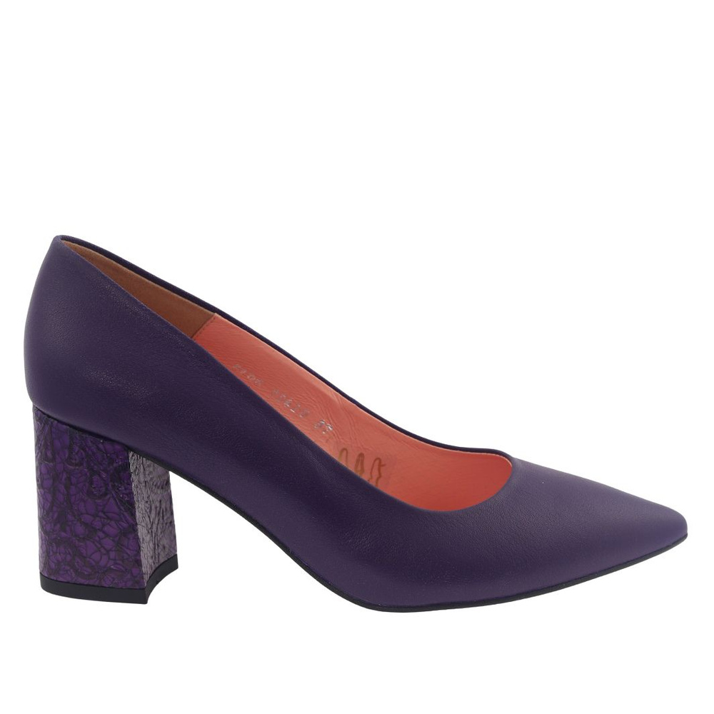 Fialové kožené lodičky s blokem Baldaccini