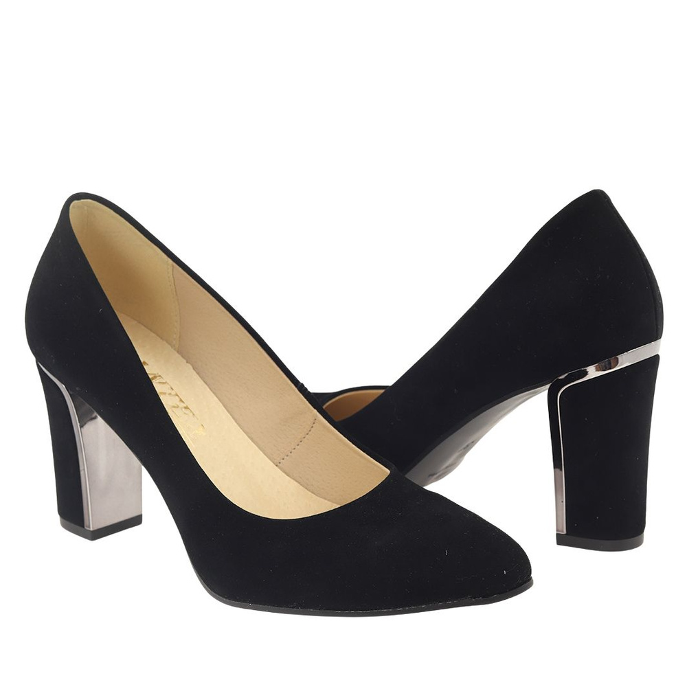 Černé semišové lodičky Dantex na vysokém podpatku