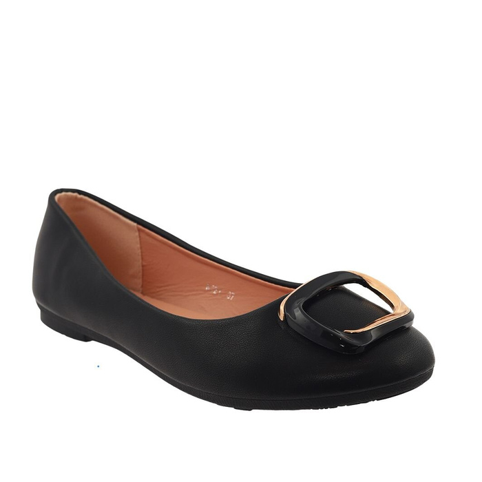 Klasické černé balerínky s ozdobnou Bal sponou