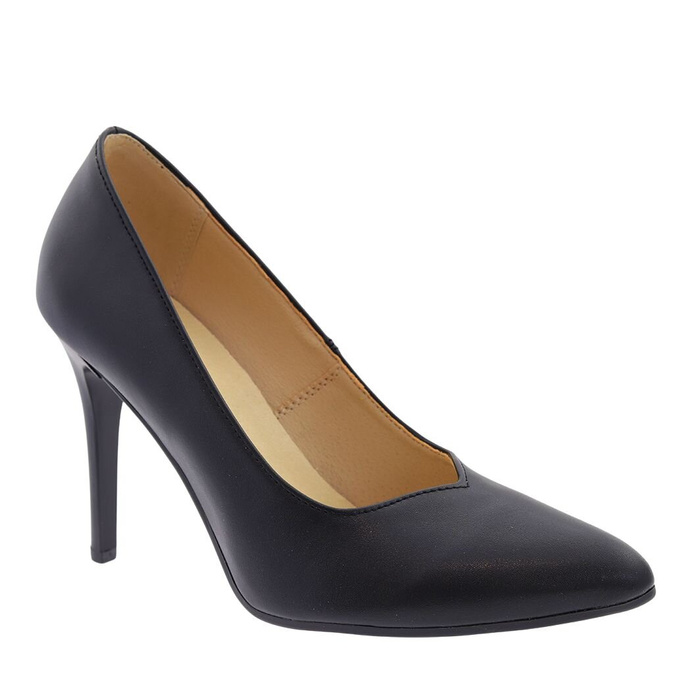 Černé klasické dámské nazouvací vysoké podpatky