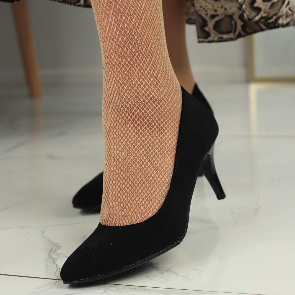 Černé semišové lodičky Dantex