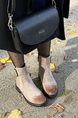 Černé kotníkové boty Potocki s ozdobným podpatkem