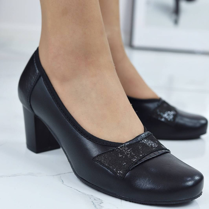 Dámské kožené lodičky Galant na vysokém podpatku