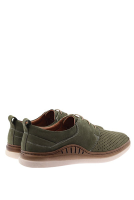 Pánské perforované kožené boty béžové barvy