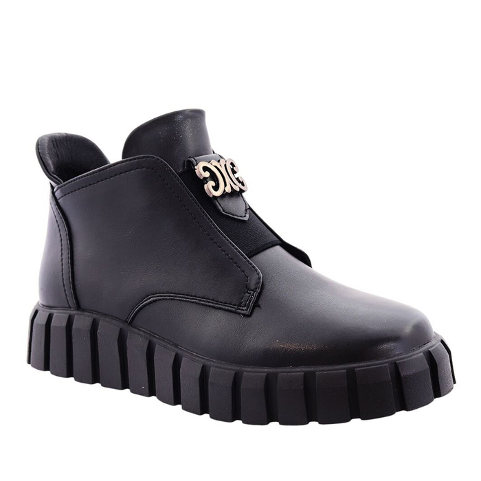 Černé dámské kozačky na platformě se zapínáním na zip