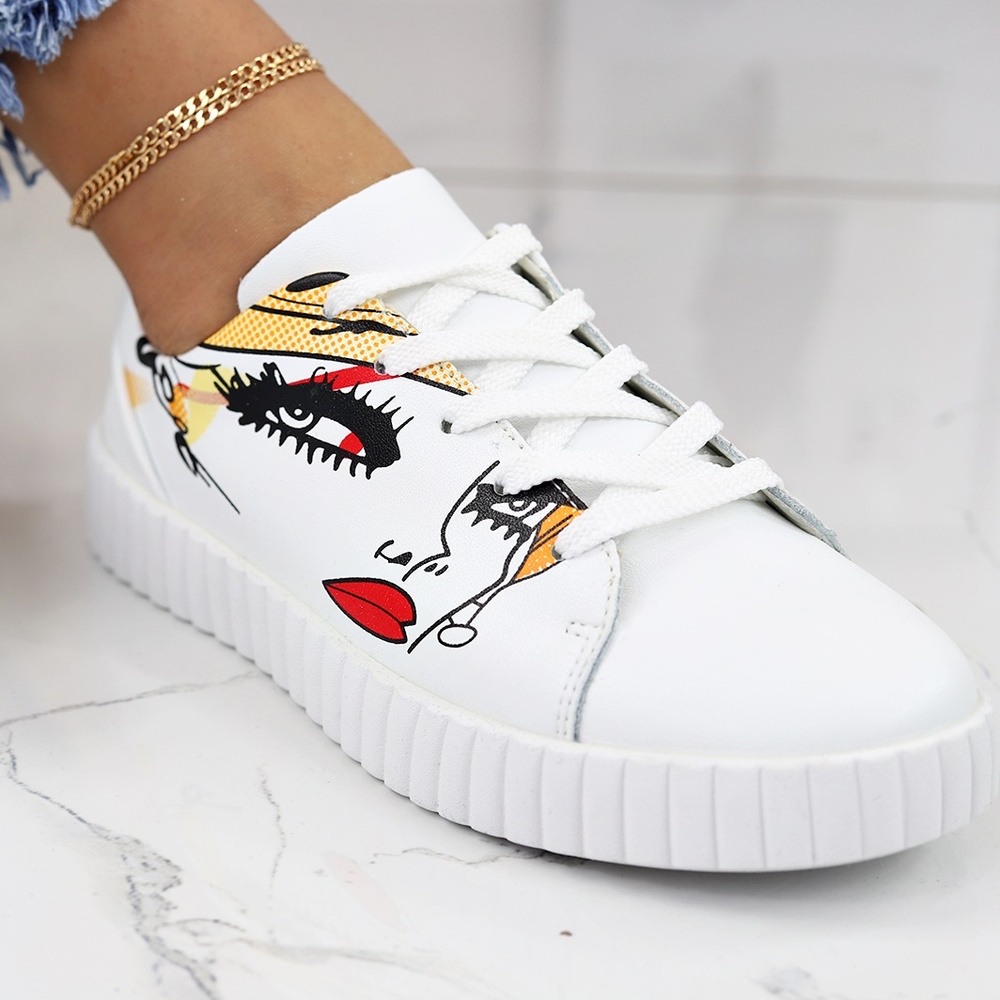 Bílé dámské šněrovací boty z přírodní kůže Artiker