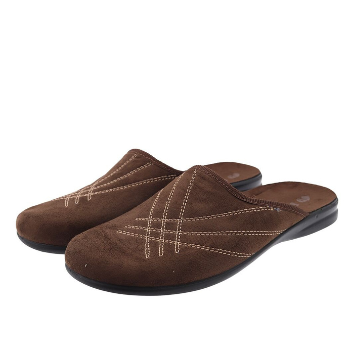 Pánské tmavě hnědé slip-on pantofle Inblu