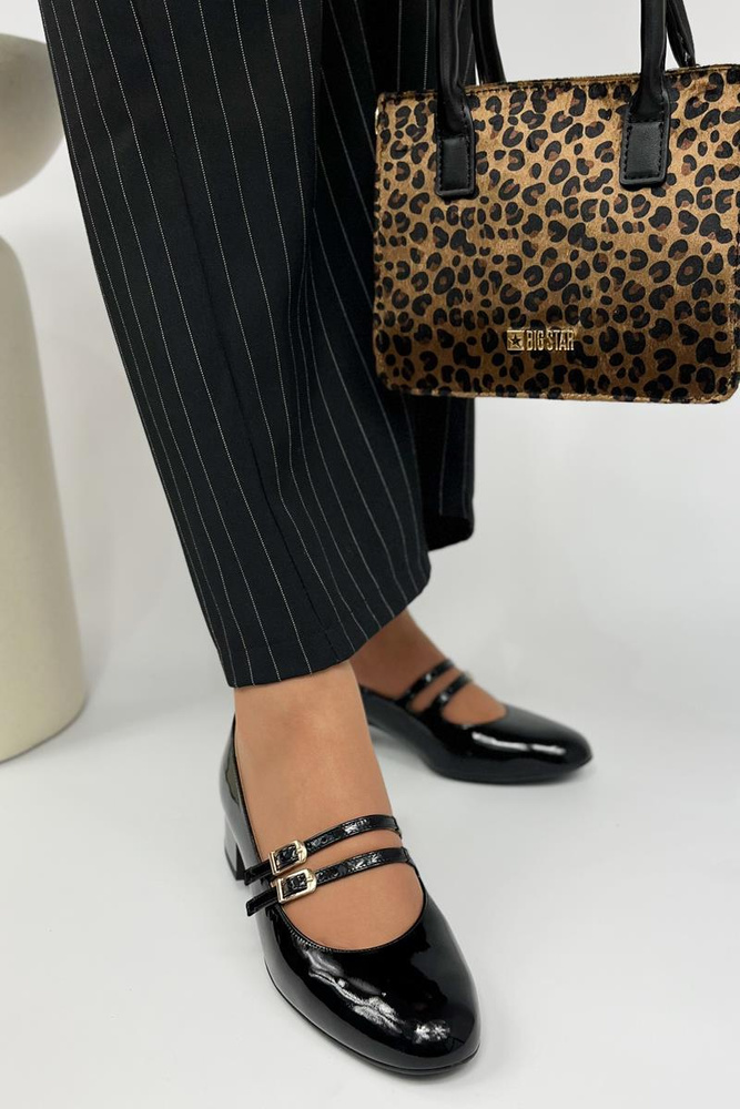 Anis černé lakované lodičky s ramínky