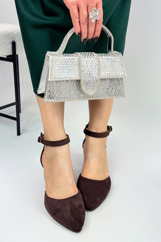 Černé semišové lodičky s blokem Dantex