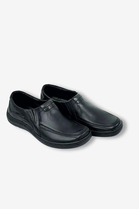 Pánské hnědé kožené slip-on boty