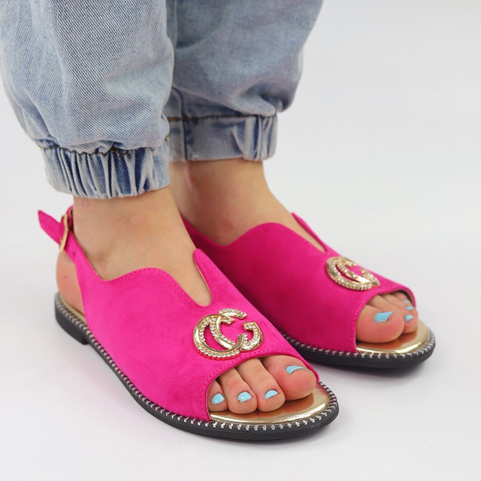 Fuchsiové sandály s ozdobou Potocki