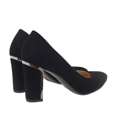 Černé semišové lodičky Dantex na vysokém podpatku