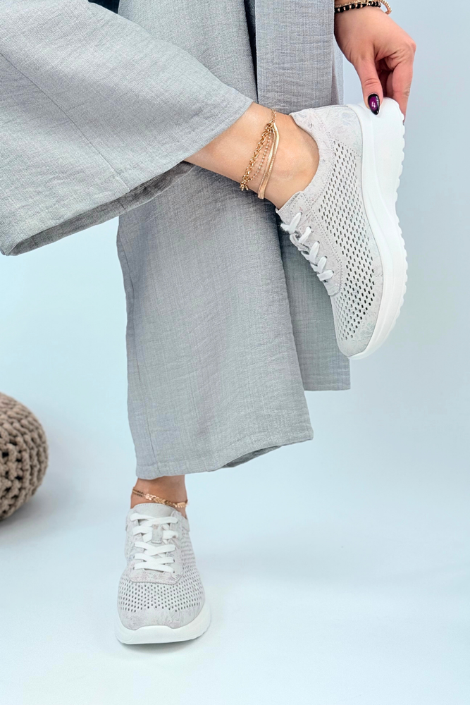 Modré prolamované kožené ploché boty