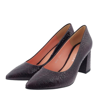 Vínové lakované lodičky na podpatku Baldaccini