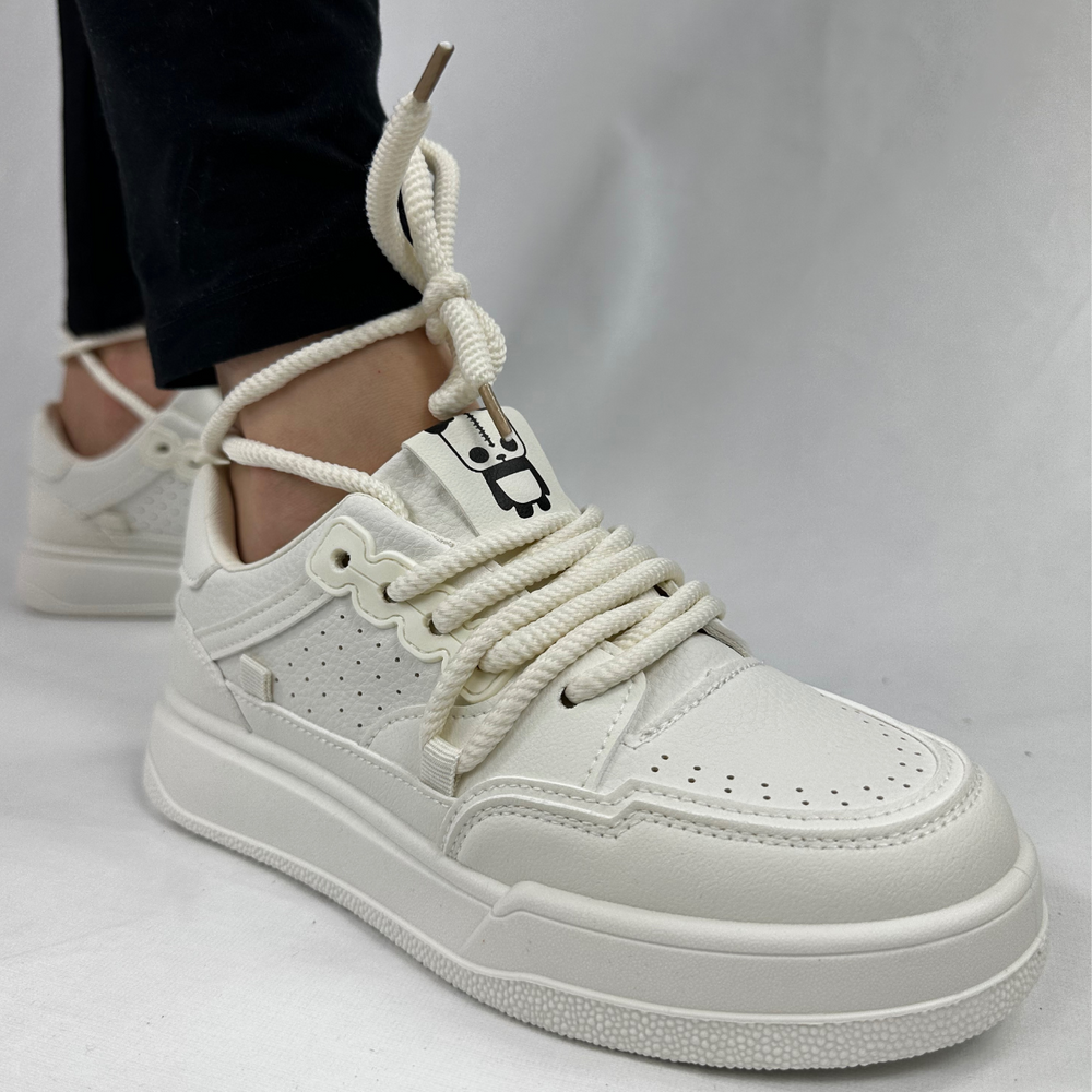 Béžové tenisky s nášivkou Seastar panda