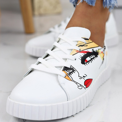 Bílé dámské šněrovací boty z přírodní kůže Artiker