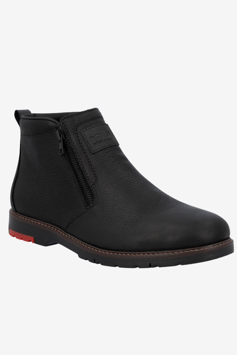 Pánské zateplené černé kožené kozačky značky Rieker