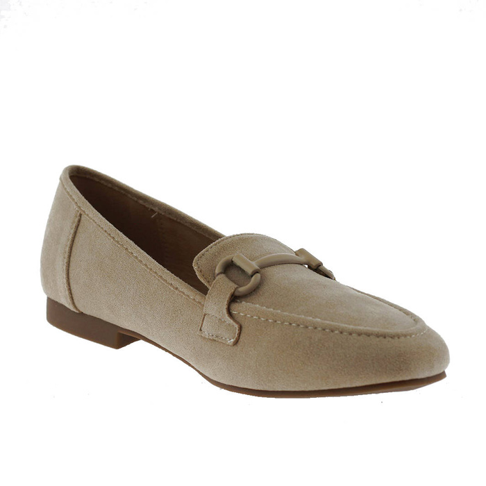 Dámské béžové semišové slip-on mokasíny