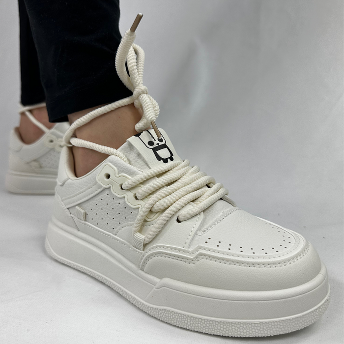 Béžové tenisky s nášivkou Seastar panda