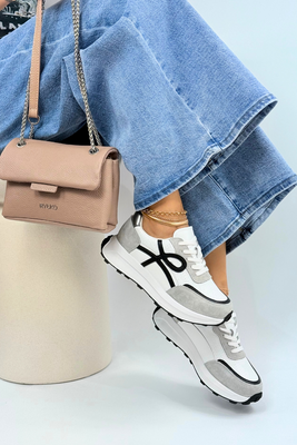 Modré prolamované kožené ploché boty