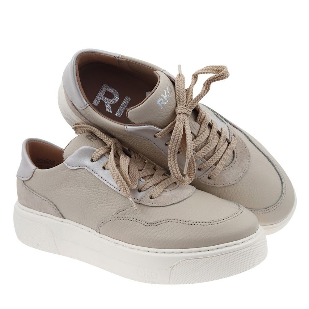 Béžové kožené boty 0RRS6_X__7THF Ryłko