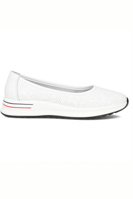 Bílé prolamované kožené boty Filippo