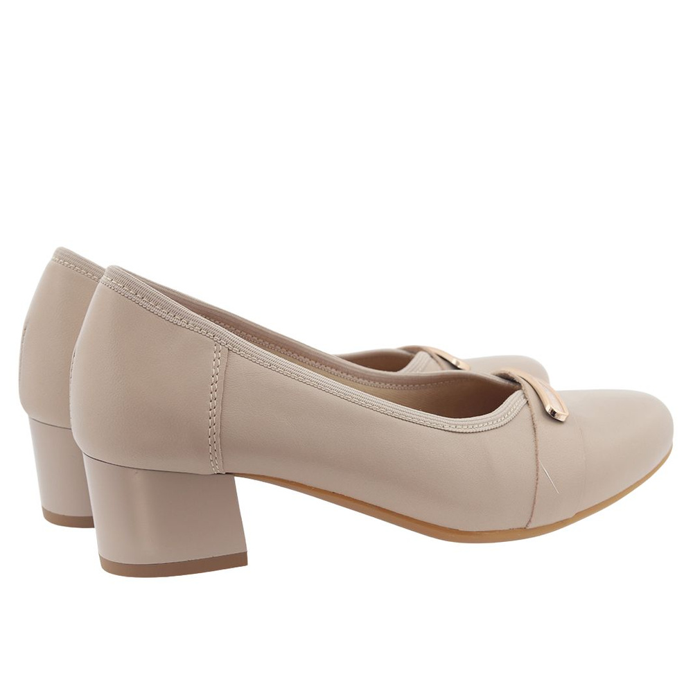 Béžové kožené lodičky na vysokém podpatku Galant